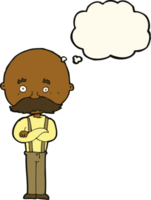 cartoon grandfather with thought bubble png