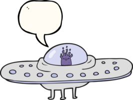 hand drawn speech bubble cartoon flying saucer png