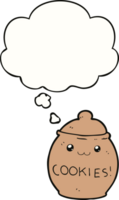 cartoon cookie jar with thought bubble png