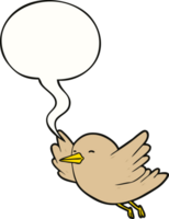 desenho animado pássaro vôo com discurso bolha png