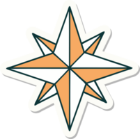 sticker of tattoo in traditional style of a star png