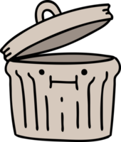 cartoon of a metal garbage can png