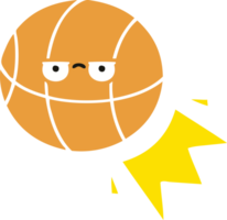 eben Farbe retro Karikatur von ein Basketball png