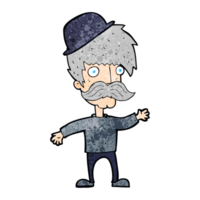 cartoon man wearing british bowler hat png