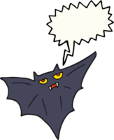 hand drawn speech bubble cartoon halloween bat png