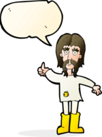 cartoon hippie man giving thumbs up symbol with speech bubble png