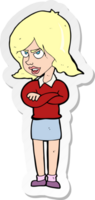 sticker of a cartoon angry woman png