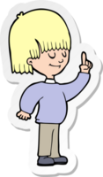 sticker of a cartoon person with idea png