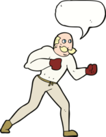 caricatura, retro, boxeador, hombre, con, burbuja del discurso png