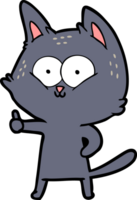 cartone animato gatto dando pollici su png
