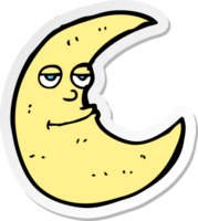 sticker of a happy cartoon moon png