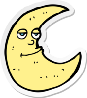 pegatina de una luna feliz de dibujos animados png