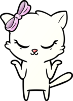 cute cartoon cat with bow png