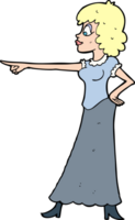 cartoon woman pointing finger png