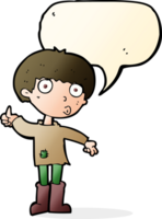 cartoon boy asking question with speech bubble png