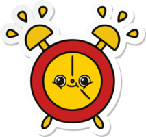 sticker of a cute cartoon alarm clock png