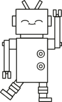 line drawing cartoon of a robot png