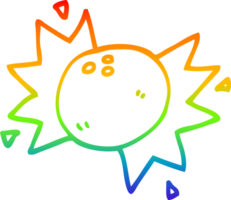 rainbow gradient line drawing of a cartoon bowling ball png