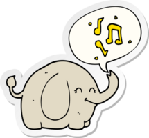 cartoon trumpeting elephant with speech bubble sticker png