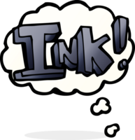 ink cartoon  with thought bubble png