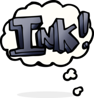 inkt tekenfilm met gedachte bubbel png