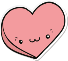 sticker of a cartoon love heart with face png