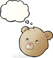 cartoon teddy bear face with thought bubble png