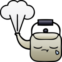 gradient shaded cartoon of a steaming kettle png