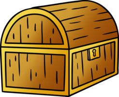 hand drawn gradient cartoon doodle of a treasure chest png
