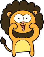 heureux, dessin animé, lion png