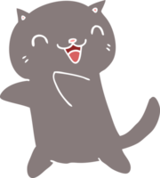 gato de dibujos animados de estilo de color plano png