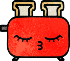 retro Grunge Textur Karikatur von ein von ein Toaster png