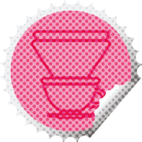 coffee filter cup circular peeling sticker png