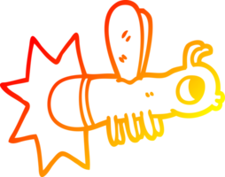 warm gradient line drawing of a cartoon glow bug png