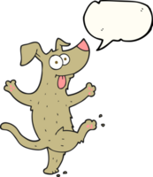 hand- getrokken toespraak bubbel tekenfilm dansen hond png