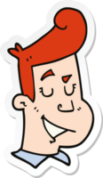 sticker of a cartoon happy man png