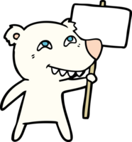 cartone animato polare orso mostrando denti png