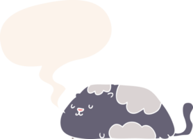 dessin animé chat avec discours bulle dans rétro style png