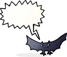 Cartoon gruselige Vampirfledermaus mit Sprechblase png