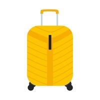 Yellow flat style suitcase. Beautiful suitcase. Travel accessory. Luggage. White isolated background. illustration. vector