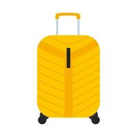 Yellow flat style suitcase. Beautiful suitcase. Travel accessory. Luggage. White isolated background. illustration. vector