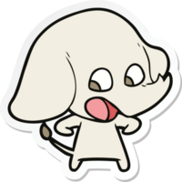 sticker of a cute cartoon elephant png