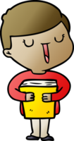 tecknad serie Lycklig pojke talande handla om hans bok png