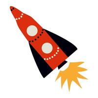 space rocket. Red rocket. Isolated object on white background. vector