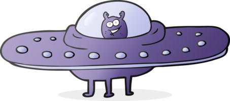 hand drawn cartoon flying saucer png