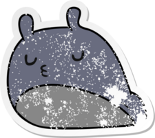 distressed sticker cartoon illustration kawaii fat cute slug png