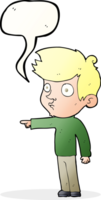 Cartoon zeigt Junge mit Sprechblase png