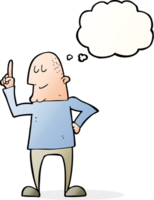 cartoon man pointing finger with thought bubble png