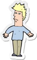 sticker of a cartoon worried man png