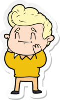 sticker of a happy surprised cartoon man png